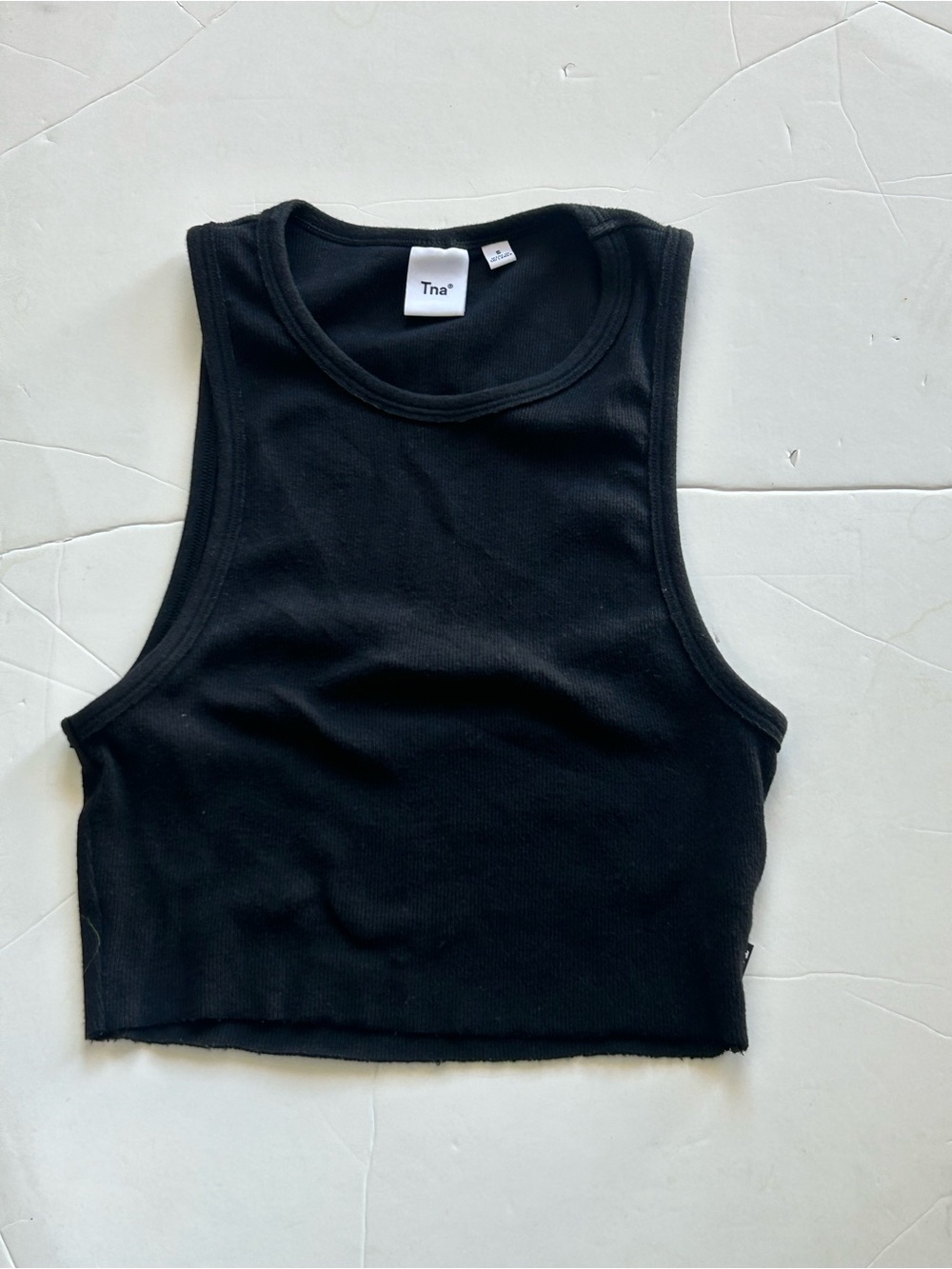 TNA Black Ribbed Cropped Tank - Picture 2 of 3